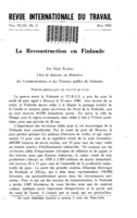 La reconstruction en Finlande