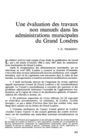 Une évaluation des travaux non manuels dans les administrations municipales du Grand Londres