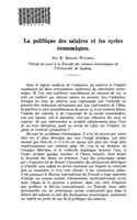 La politique des salaires et les cycles économiques