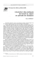 L'évolution des pratiques de travail au Japon en période de récession