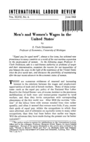 Men's and women's wages in the United States