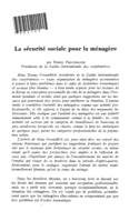La sécurité sociale pour la ménagère