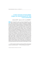 L'indice sectoriel d'employabilité: intégrer les caractéristiques de l'offre et de la demande