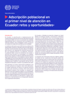 Adscripción poblacional en el primer nivel de atención en Ecuador: retos y oportunidades
