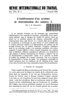 L'établissement d'un système de détermination des salaires: I