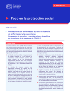 Prestaciones de enfermedad durante la licencia de enfermedad y la cuarentena: respuestas de los países y consideraciones de política en el contexto de la pandemia de COVID-19