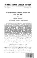 Wage problems in Poland during and after the war