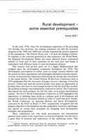 Rural development: some essential prerequisites