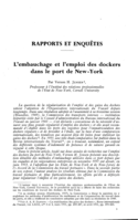 L'embauchage et l'emploi des dockers dans le port de New-York