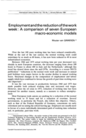 Employment and the reduction of the work week: a comparison of seven European macro-economic models
