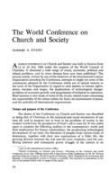 The World Conference on church and society