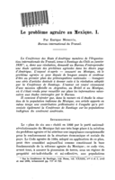Le problème agraire au Mexique: I