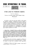 L'état actuel de l'industrie lainière