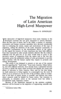 The migration of Latin American high-level manpower