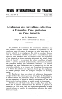 L'extension des conventions collectives à l'ensemble d'une profession ou d'une industrie