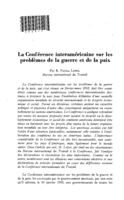 La Conférence interaméricaine sur les problèmes de la guerre et de la paix