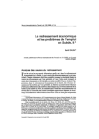 Le redressement économique et les problèmes de l'emploi en Suède: II