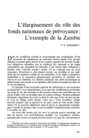 L'élargissement du rôle des fonds nationaux de prévoyance: l'exemple de la Zambie