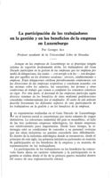 La participación de los trabajadores en la gestión y en los beneficios de la empresa en Luxemburgo