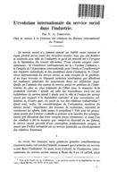 L'évolution internationale du service social dans l'industrie