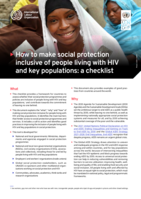 How to make social protection inclusive of people living with HIV and key populations: a checklist