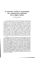 La structure sociale et économique des communautés indiennes de la région andine