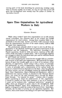 Spare time organisations for agricultural workers in Italy