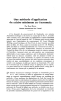 Une méthode d'application du salaire minimum au Guatemala