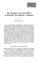The economic and social effects of industrial development in Hungary