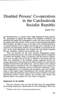 Disabled persons' co-operatives in the Czechoslovak socialist Republic