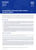 Implementation of international labour standards for domestic workers