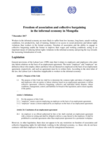 Freedom of association and collective bargaining in the informal economy in Mongolia