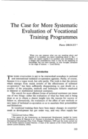 The case for more systematic evaluation of vocational training programmes