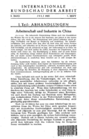 Labour and industry in China