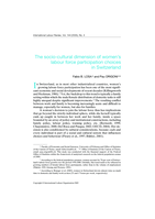 The socio-cultural dimension of women's labour force participation choices in Switzerland