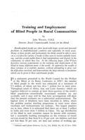 Training and employment of blind people in rural communities