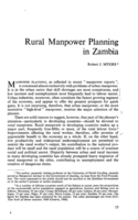 Rural manpower planning in Zambia