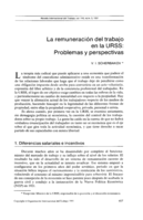 La remuneración del trabajo en la URSS: problemas y perspectivas
