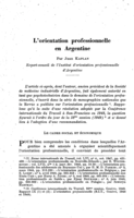 L'orientation professionnelle en Argentine