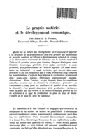 Le progrès matériel et le développement économique