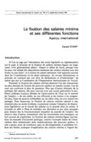 La fixation des salaires minima et ses différentes fonctions: aperçu international