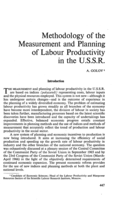 Methodology of the measurement and planning of labour productivity in the U.S.S.R.