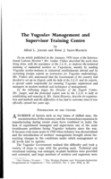 The Yugoslav management and supervisor training centre