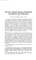 The New Zealand system of industrial conciliation and arbitration
