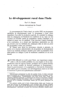 Le développement rural dans l'Inde