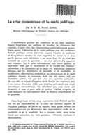 La crise économique et la santé publique