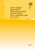 Social dialogue interventions, what works and why?: lessons learned from a synthesis review 2013-2016