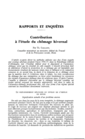Contribution à l'étude du chômage hivernal