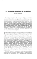La formación profesional de los adultos