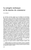 Le progrès technique et les marins du commerce